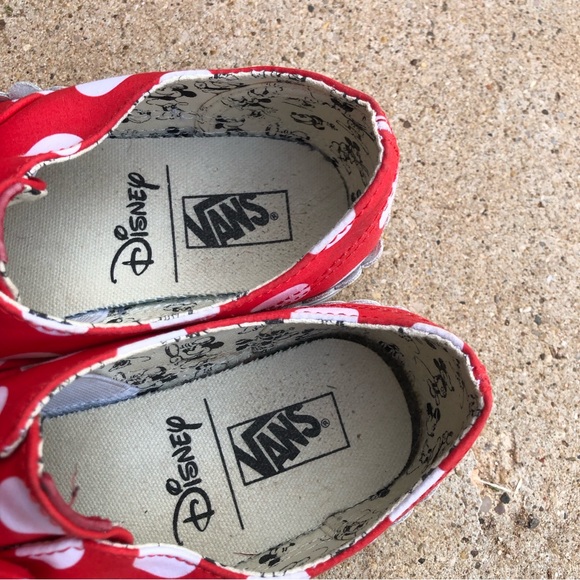 Vans Red and White Polka Dot Kids Sneakers - Picture 6 of 9